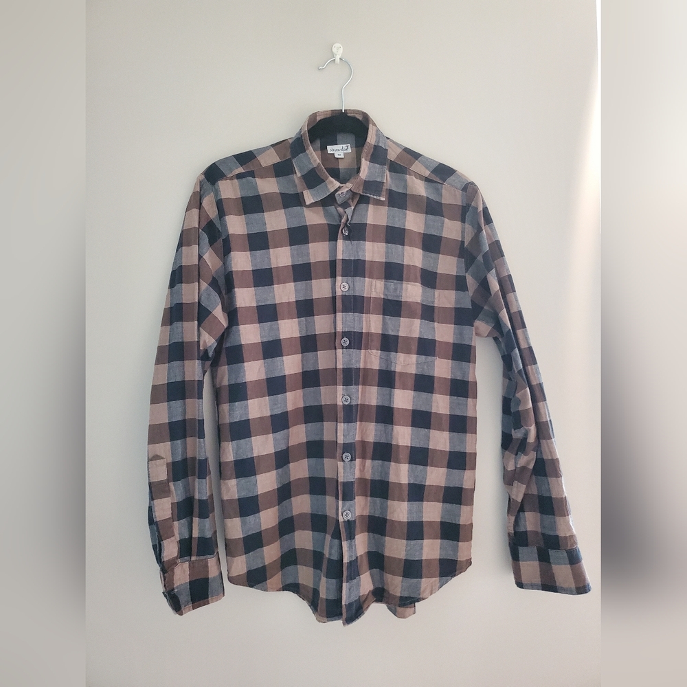 Steven Alan Brown Checkered Button Down Shirt MiUSA